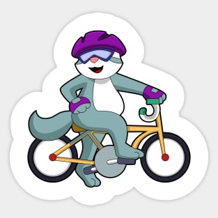 Cat with Bicycle Sticker